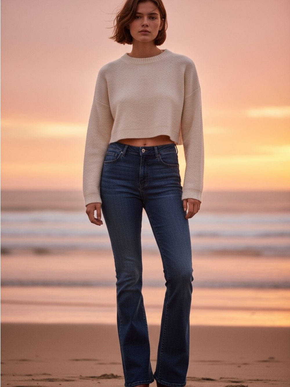 SHEIN Light Blue Wide Leg Jeans